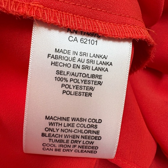 BCBGMaxAzria Vibrant “Bright Poppy” Midi Dress M NWT’s RUFFLED - Picture 15 of 16